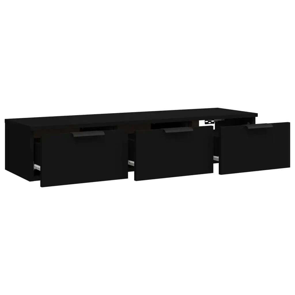 Wall Cabinet Black 102x30x20 cm Engineered Wood Price