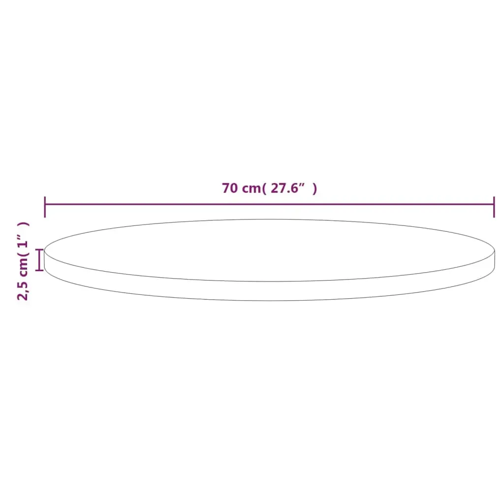 Table Top Ø70x2.5 cm Solid Wood Pine Price