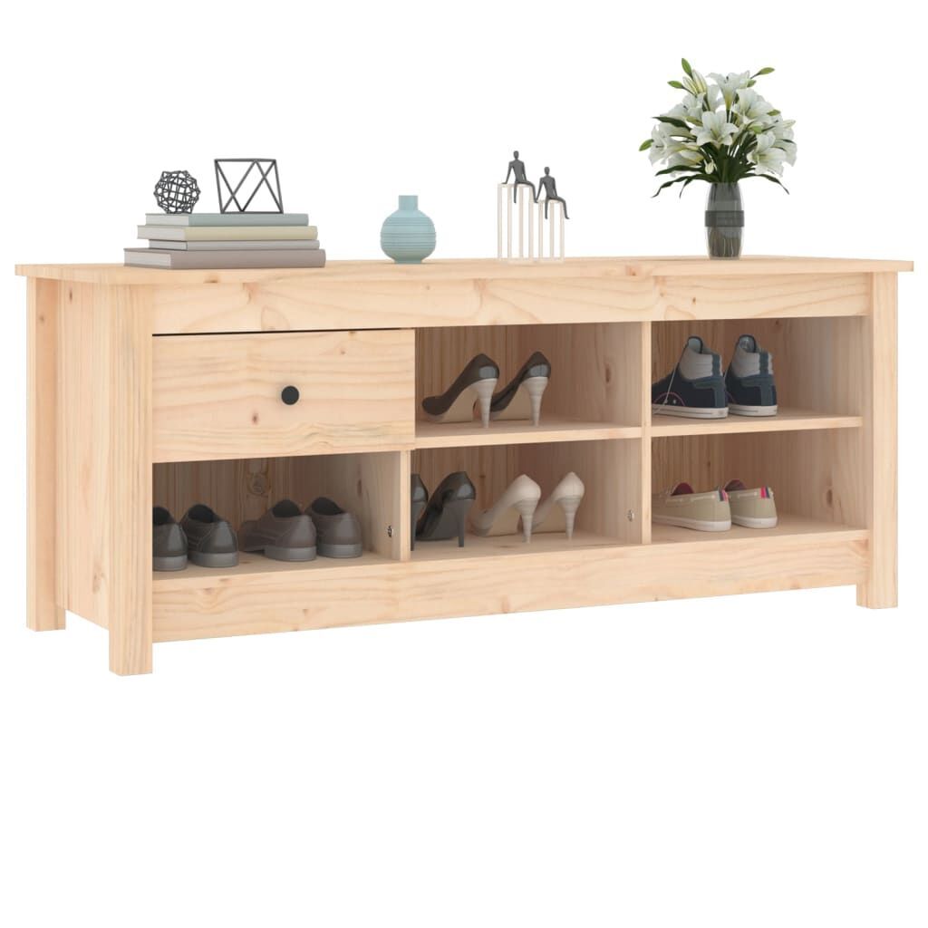 Shoe Cabinet 110x38x45.5 cm Solid Wood Pine Price