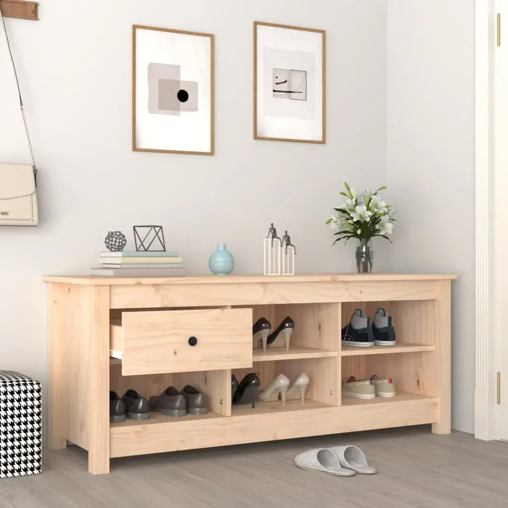 Shoe Cabinet 110x38x45.5 cm Solid Wood Pine Price