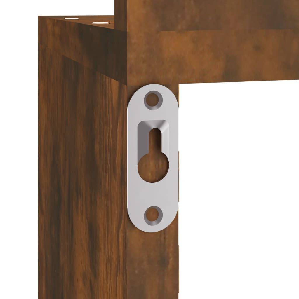 Wall Corner Shelf Smoked Oak 20x20x127.5 cm Engineered Wood Price