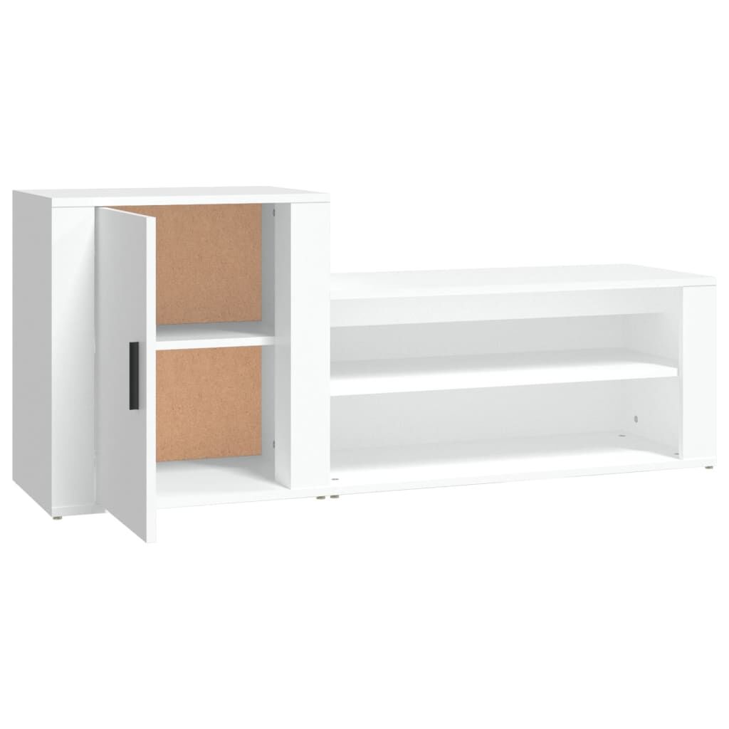 Shoe Cabinet White 130x35x54 cm Engineered Wood Price
