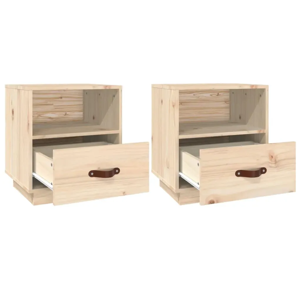 Bedside Cabinets 2 pcs 40x34x45 cm Solid Wood Pine Price