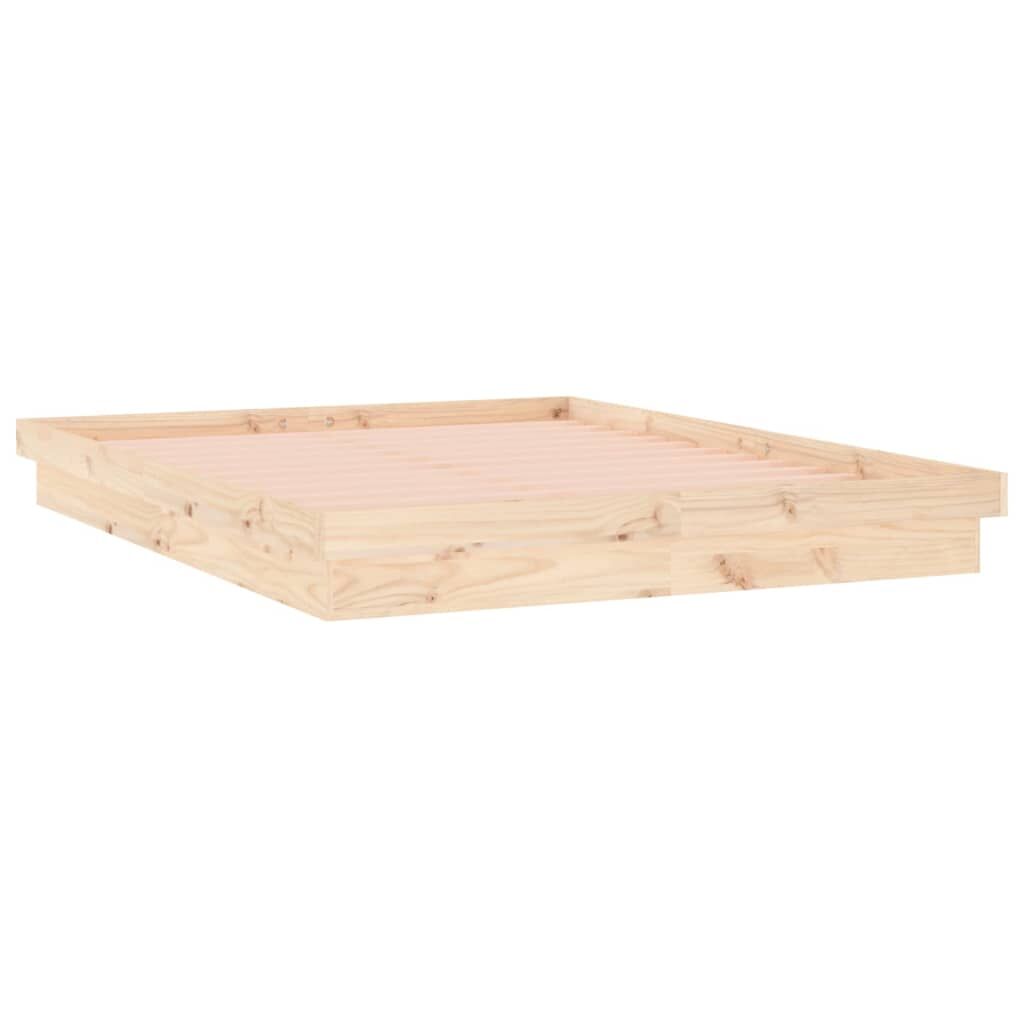 LED Bed Frame without Mattress 183x203 cm King Solid Wood Price