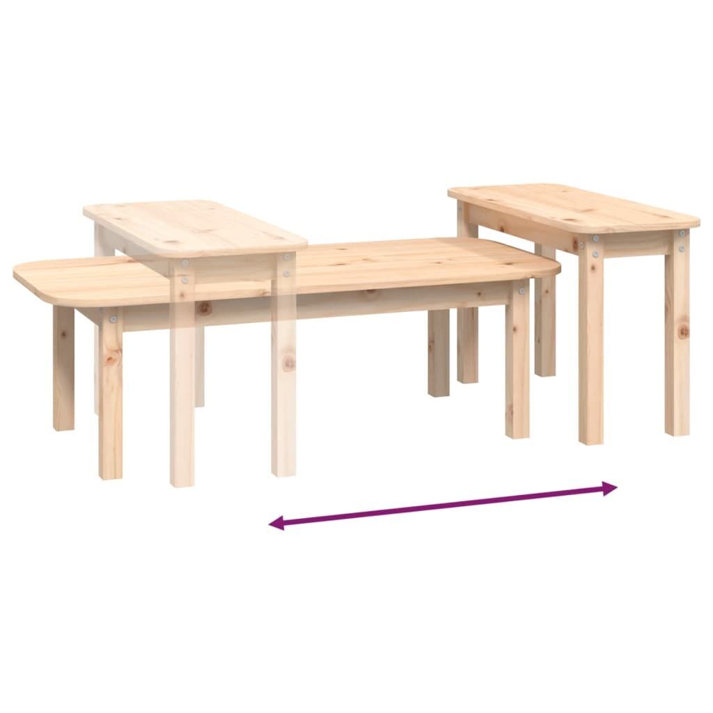 2 Piece Coffee Table Set Solid Wood Pine Price
