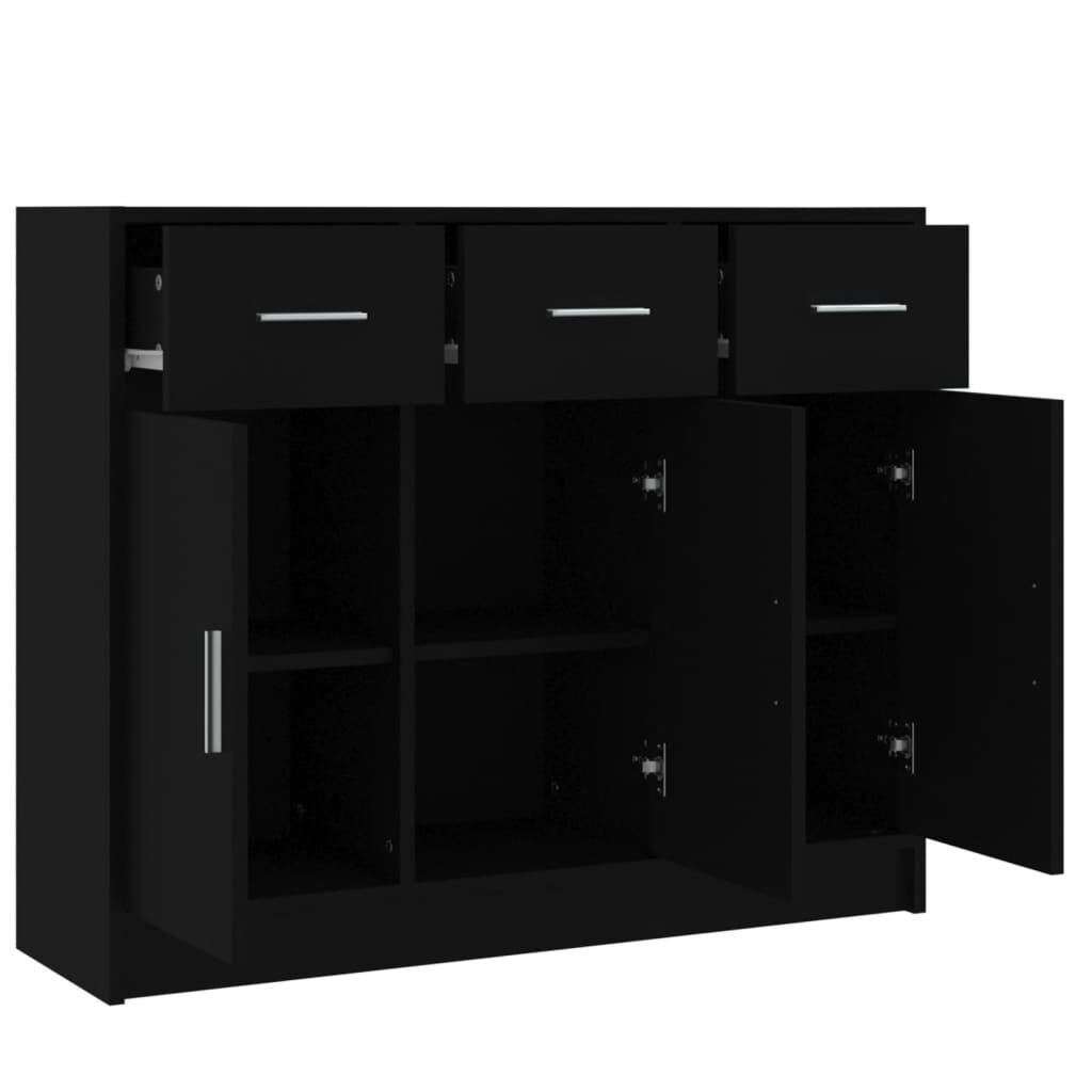 Sideboard Black 91x28x75 cm Engineered Wood Price