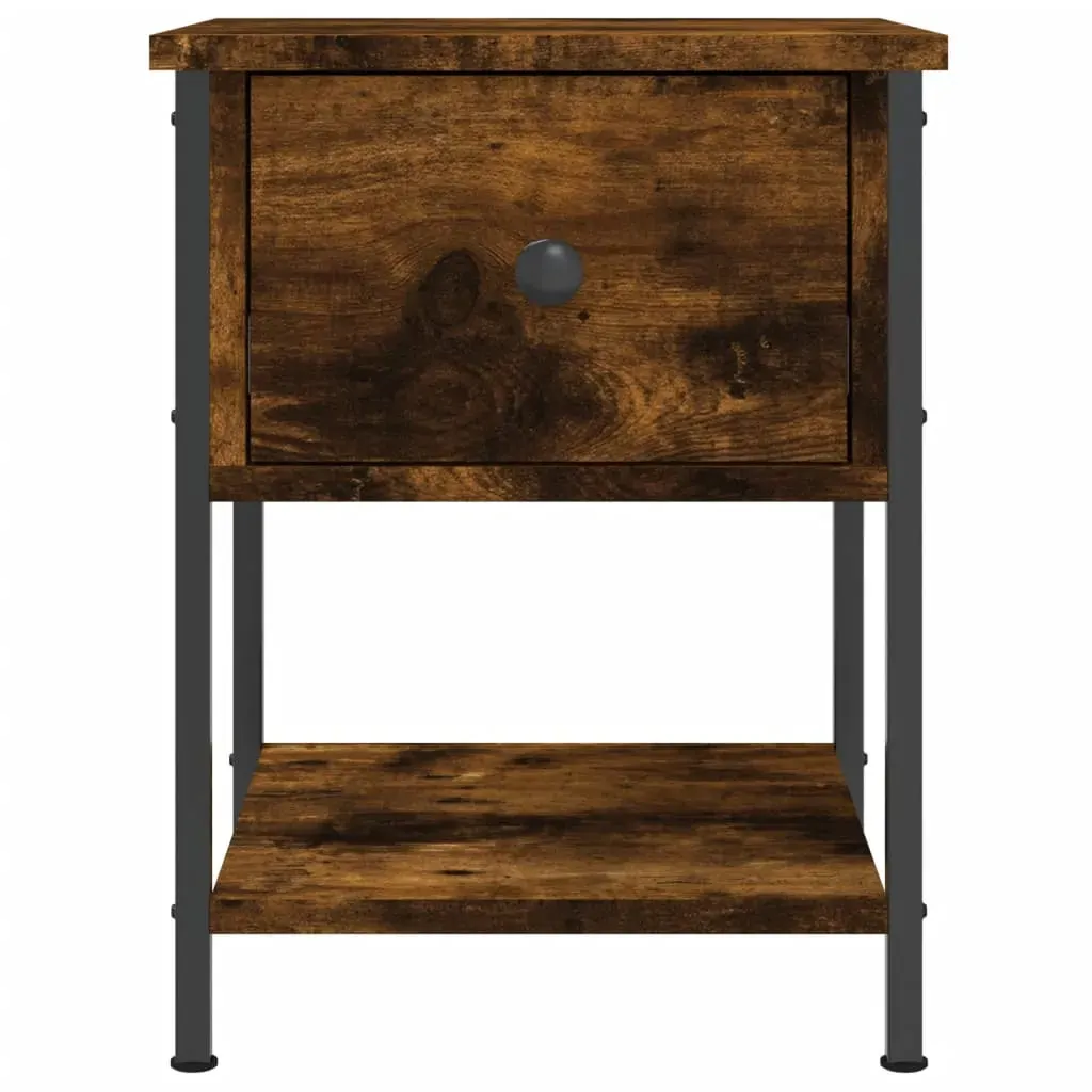 Bedside Table Smoked Oak 34x35.5x45 cm Engineered Wood Price