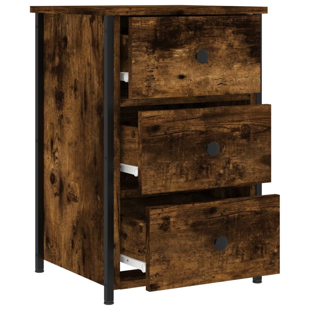 Bedside Cabinets 2 pcs Smoked Oak 40x36x60 cm Engineered Wood Price