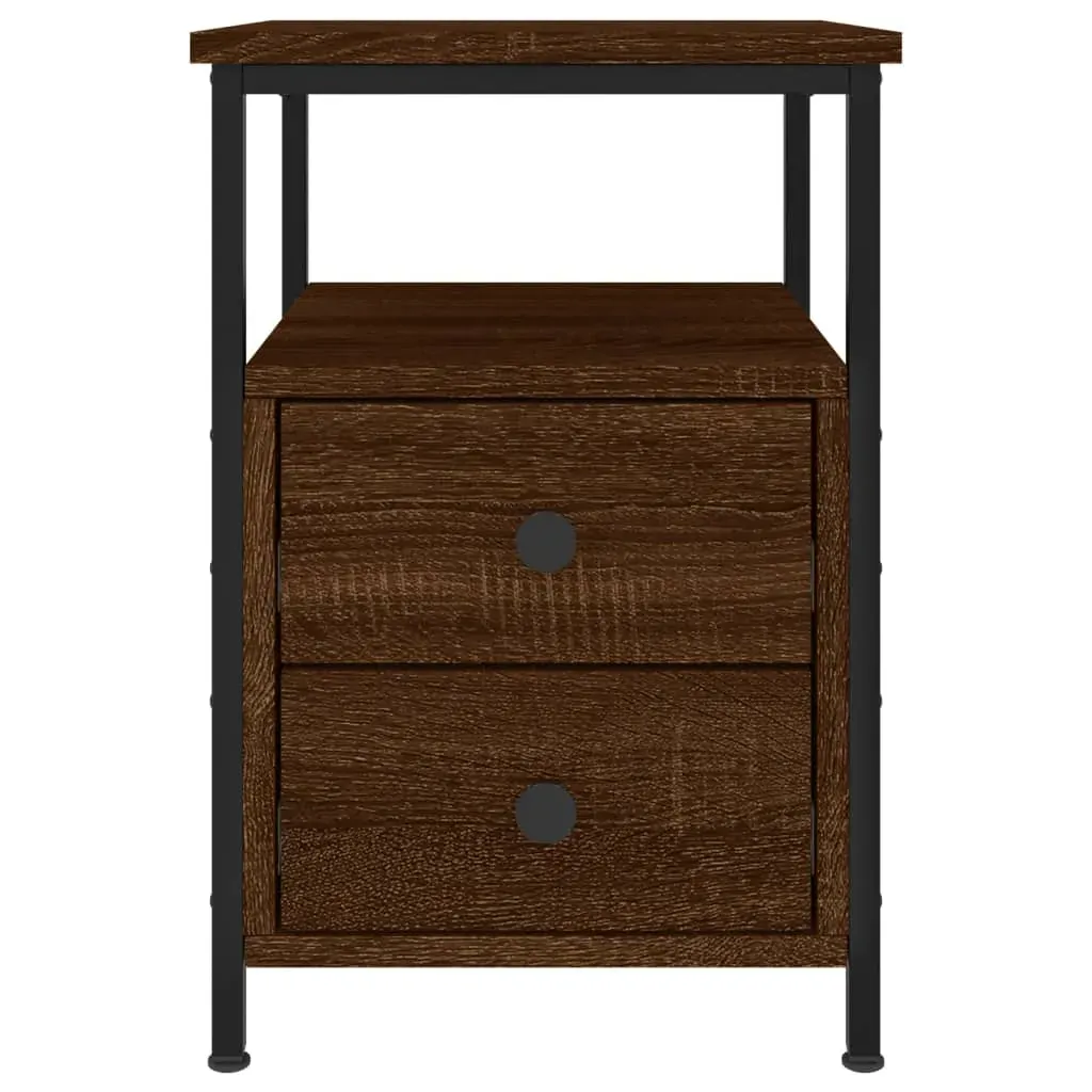 Bedside Cabinets 2 pcs Brown Oak 34x35.5x50 cm Engineered Wood Price