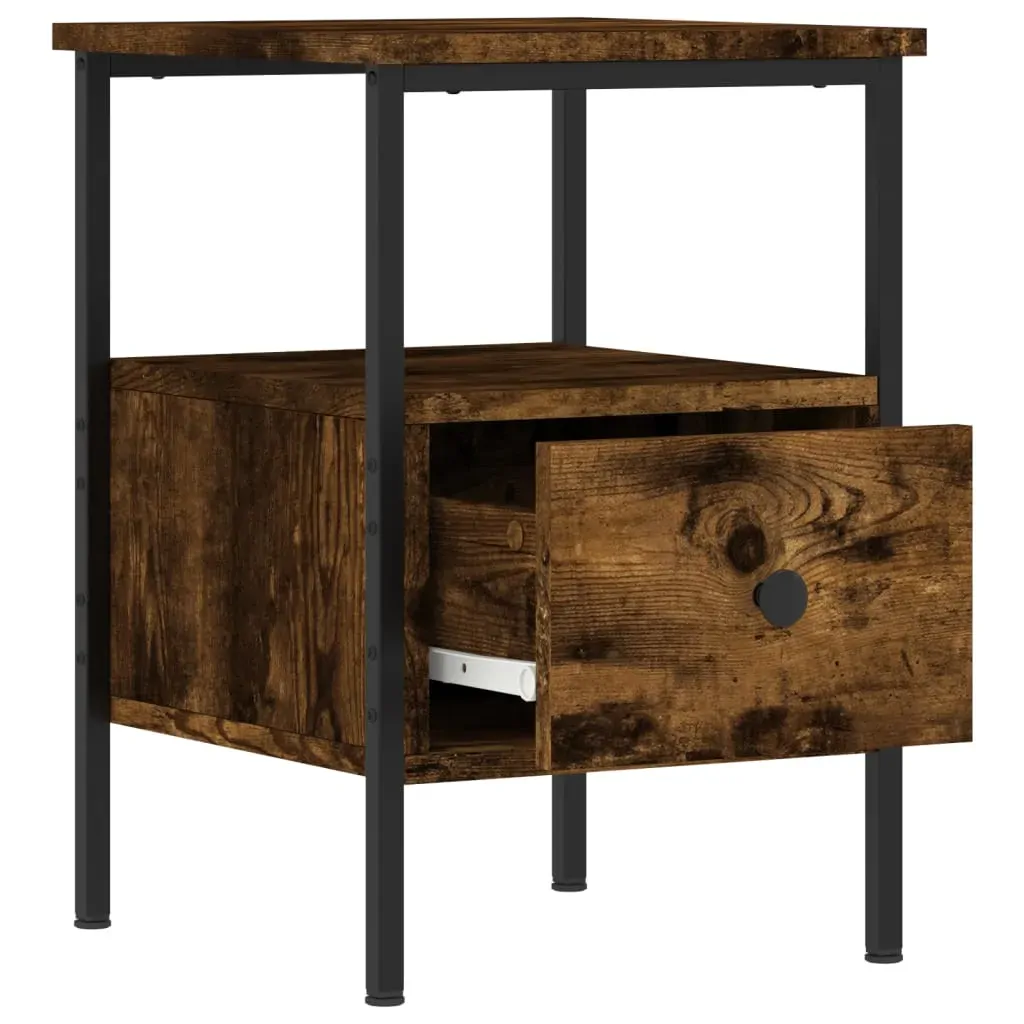 Bedside Cabinets 2 pcs Smoked Oak 34x36x50 cm Engineered Wood Price