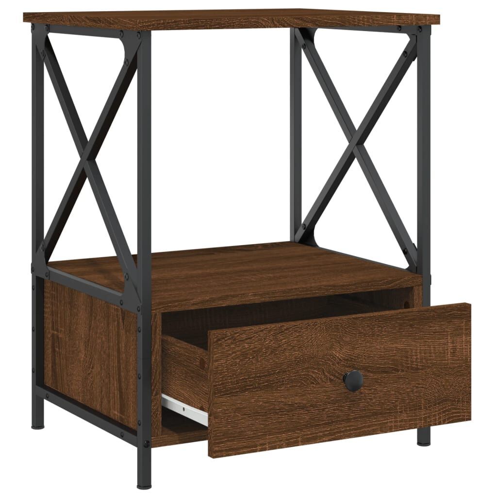 Bedside Tables 2 pcs Brown Oak 50x41x65 cm Engineered Wood Price