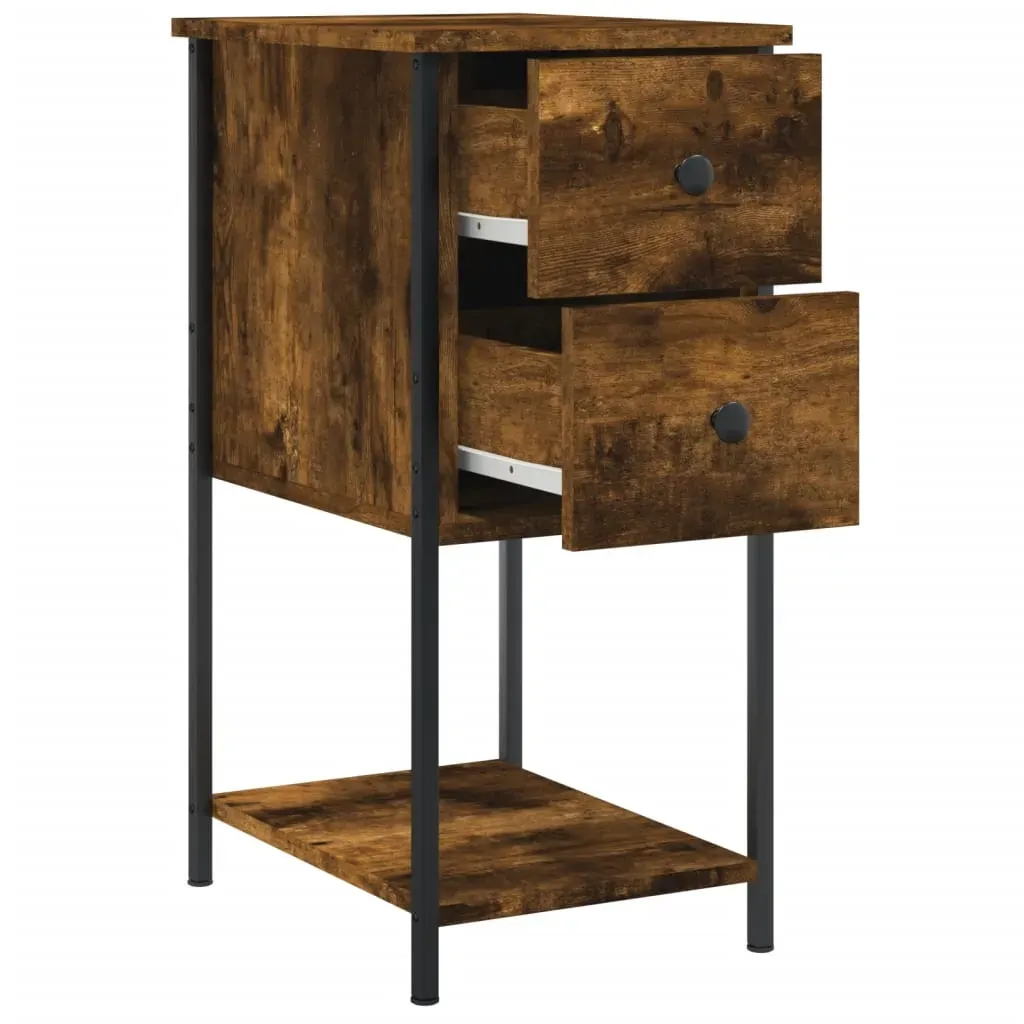 Bedside Cabinets 2 pcs Smoked Oak 32x42x70 cm Engineered Wood Price