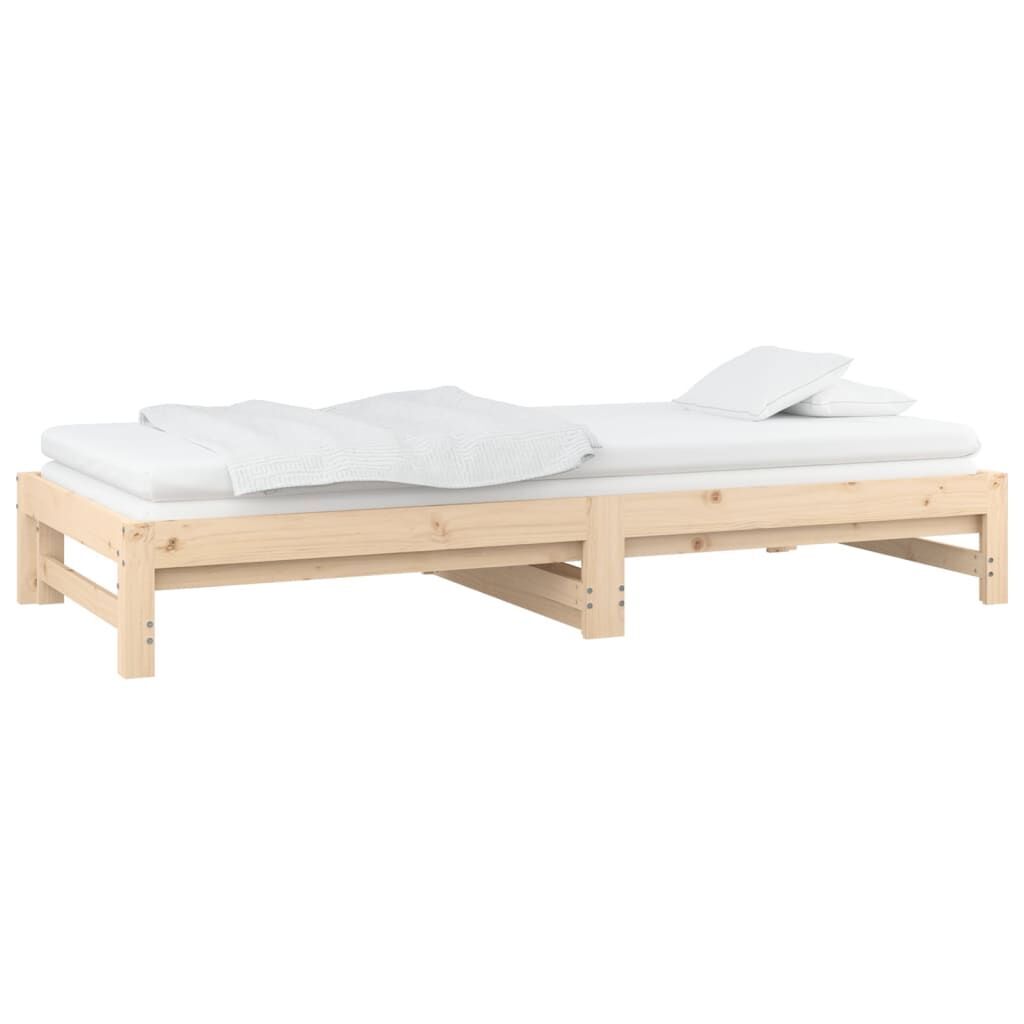 Pull-out Day Bed 2x(92x187) cm Solid Wood Pine Price