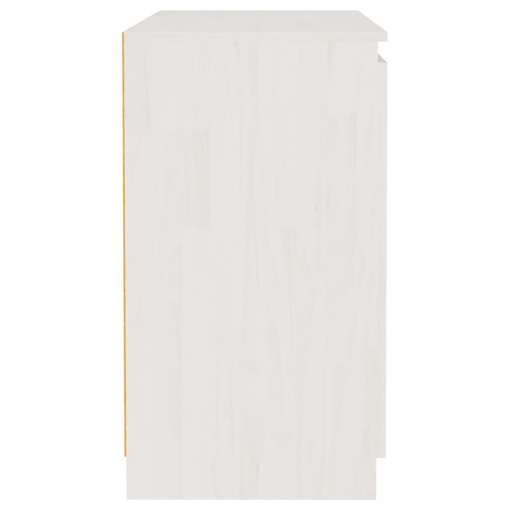Side Cabinet White 60x36x65 cm Solid Wood Pine Price