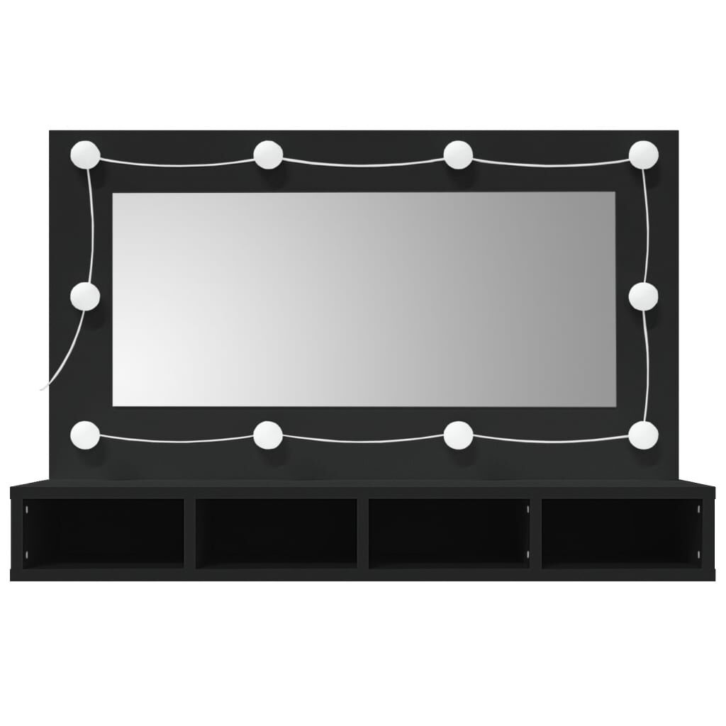 Mirror Cabinet with LED Black 90x31.5x62 cm Price