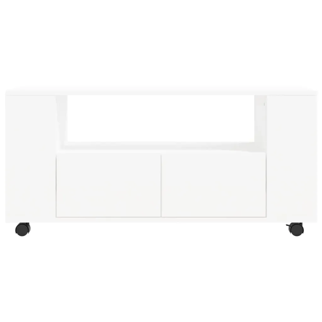 TV Cabinet White 102x34.5x43 cm Engineered Wood Price