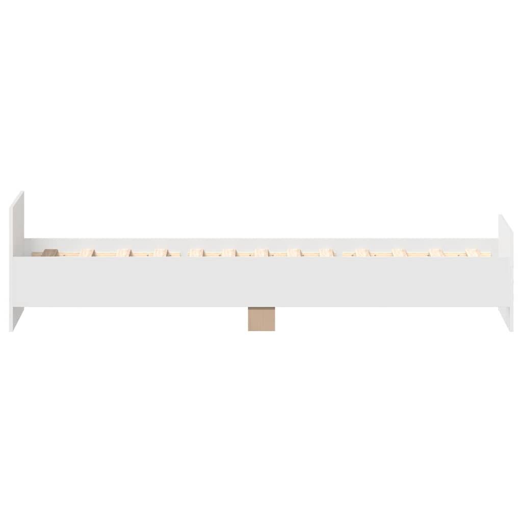 Bed Frame without Mattress White 90x190 cm Engineered Wood Price