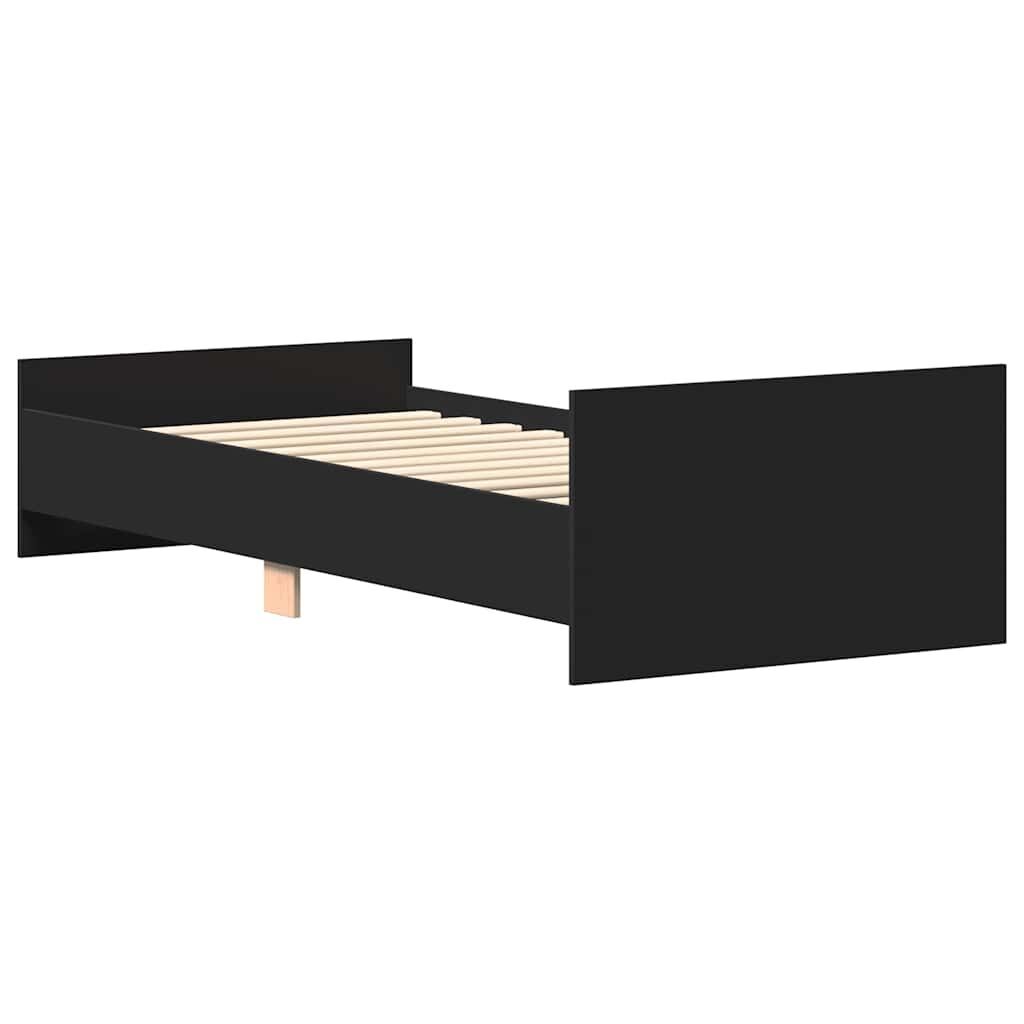 Bed Frame without Mattress Black 90x190 cm Engineered Wood Price