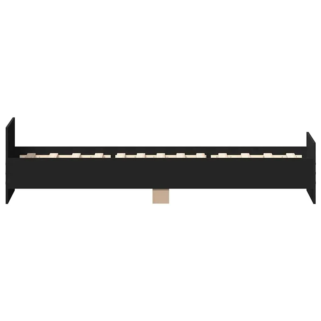 Bed Frame without Mattress Black 90x190 cm Engineered Wood Price