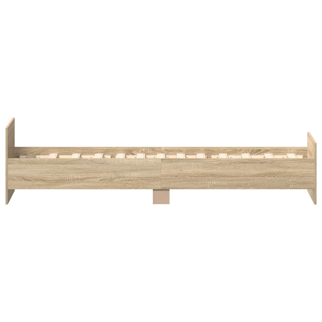 Bed Frame without Mattress Sonoma Oak 90x190 cm Engineered Wood Price