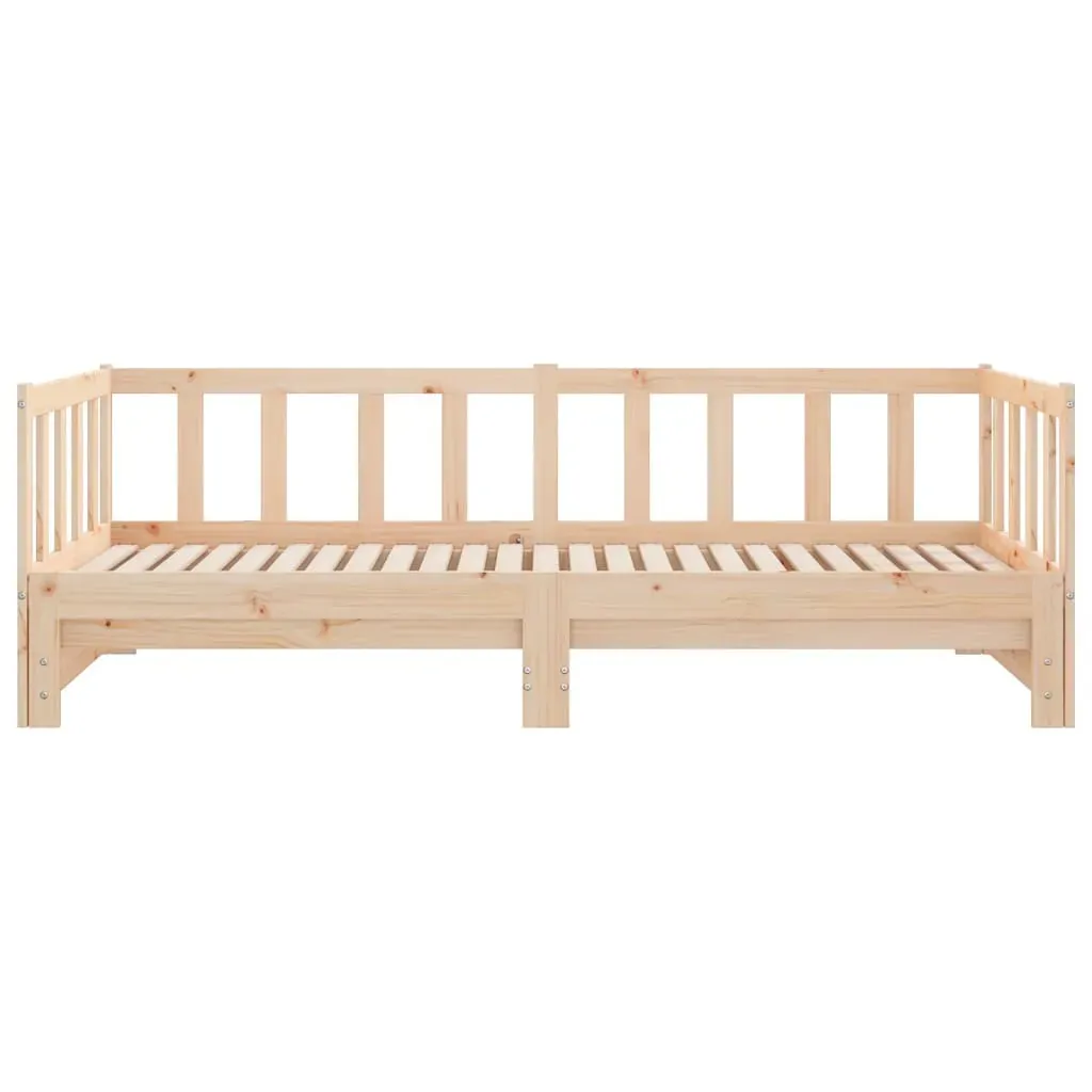 Day Bed with Trundle without Mattress 90x190 cm Solid Wood Price