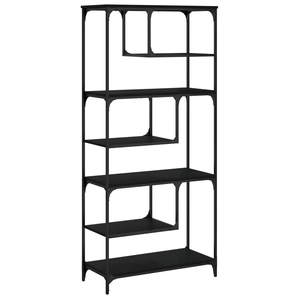 Bookcase Black 81x36x176 cm Engineered Wood Price