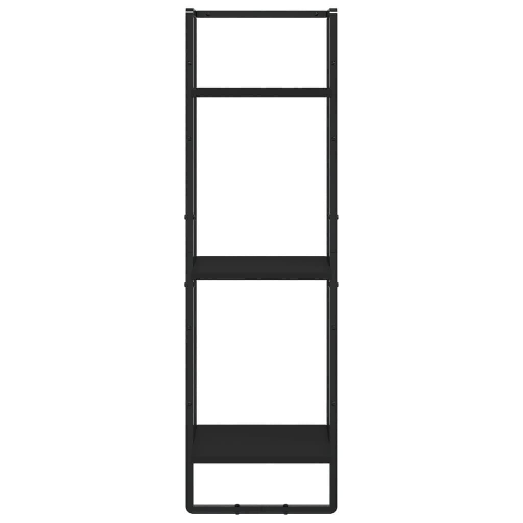 6 Piece Wall Shelf Set with Bars Black Engineered Wood Price
