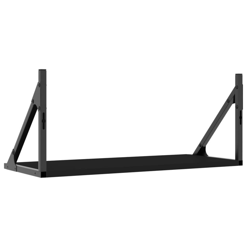 Wall Shelves 2 pcs Black 60x25x25.5 cm Engineered Wood Price