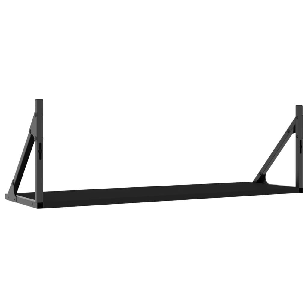 Wall Shelves 2 pcs Black 80x25x25.5 cm Engineered Wood Price