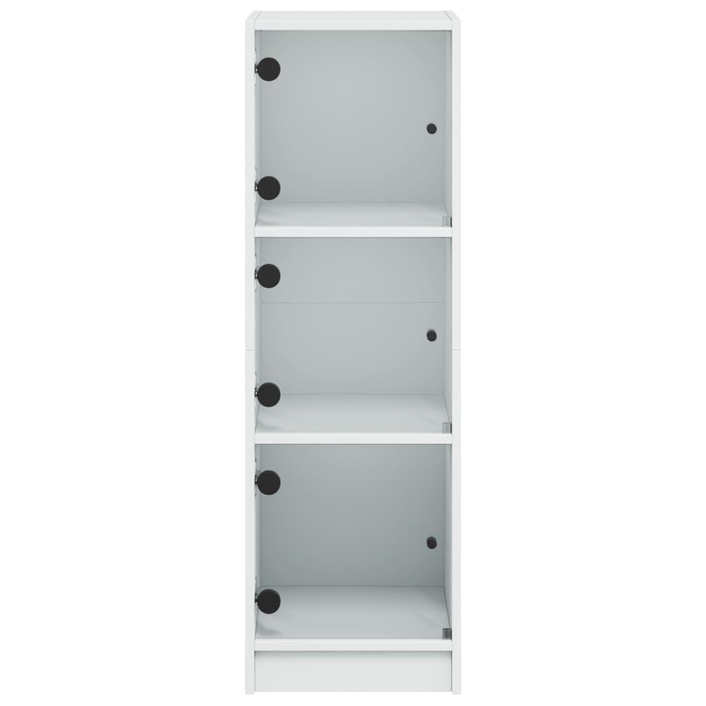 Highboard with Glass Doors White 35x37x109 cm Price