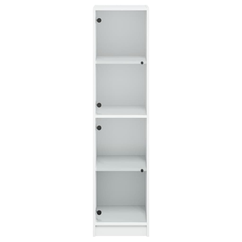 Highboard with Glass Doors White 35x37x142 cm Price