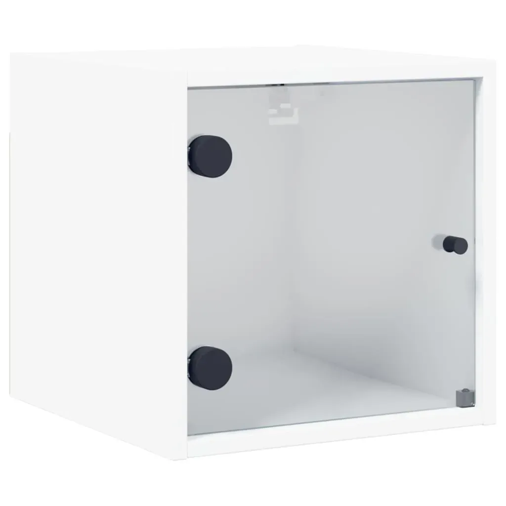 Bedside Cabinets with Glass Doors 2 pcs White 35x37x35 cm Price