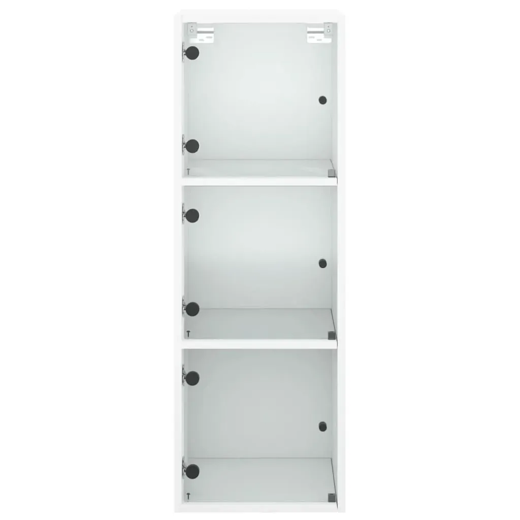 Wall Cabinet with Glass Doors White 35x37x100 cm Price
