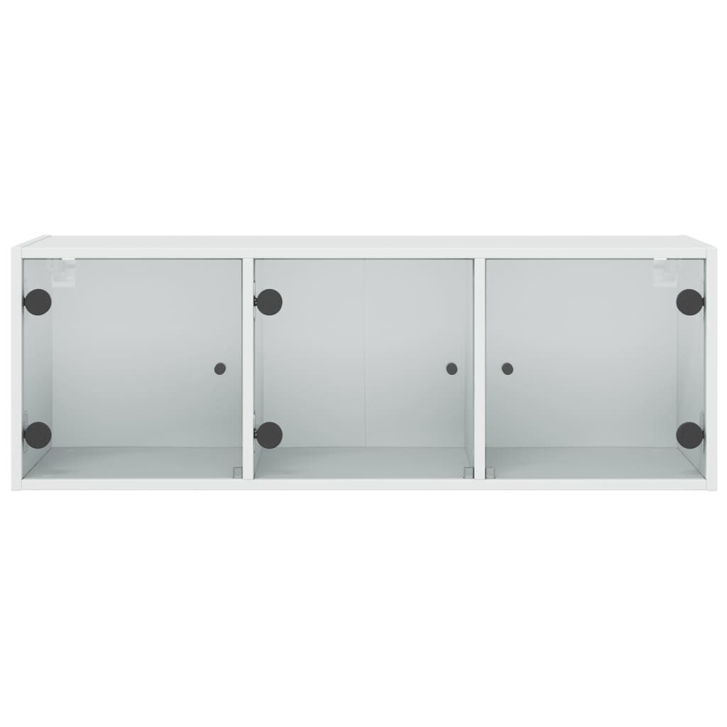 Wall Cabinet with Glass Doors White 102x37x35 cm Price