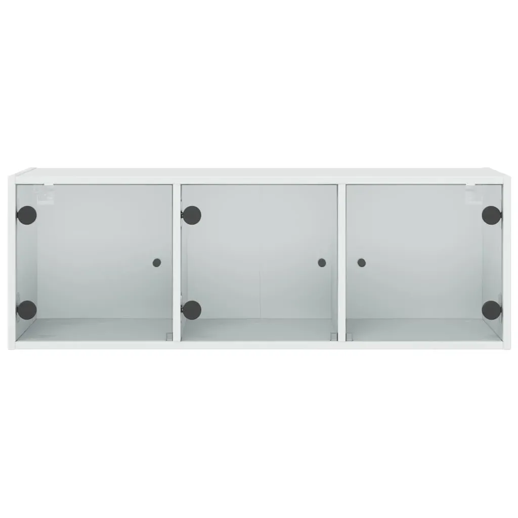 Wall Cabinet with Glass Doors White 102x37x35 cm Price