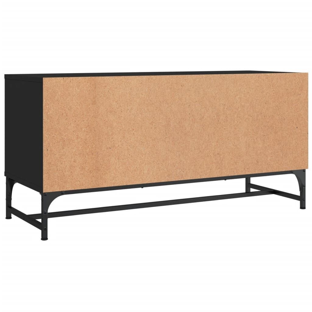 TV Cabinet with Glass Doors Black 102x37x50 cm Price