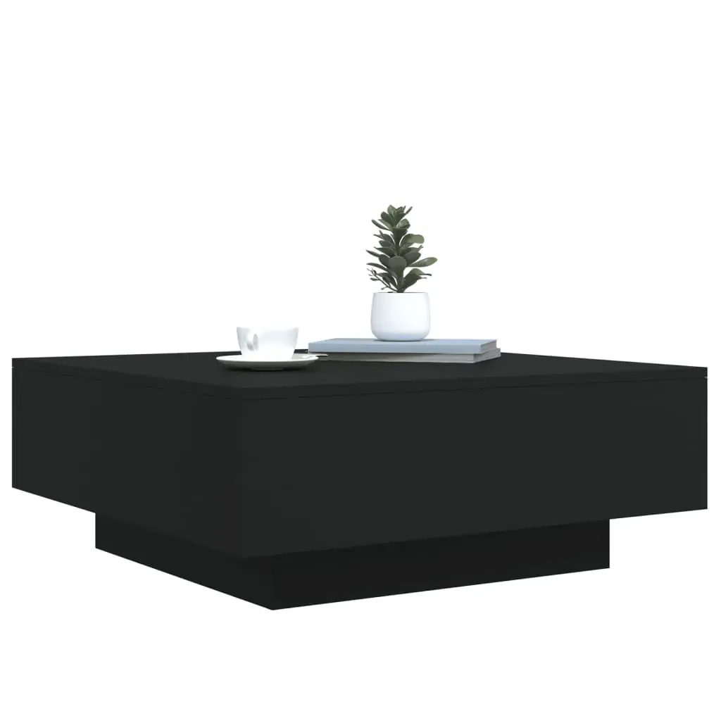 Coffee Table with LED Lights Black 80x80x31 cm Price