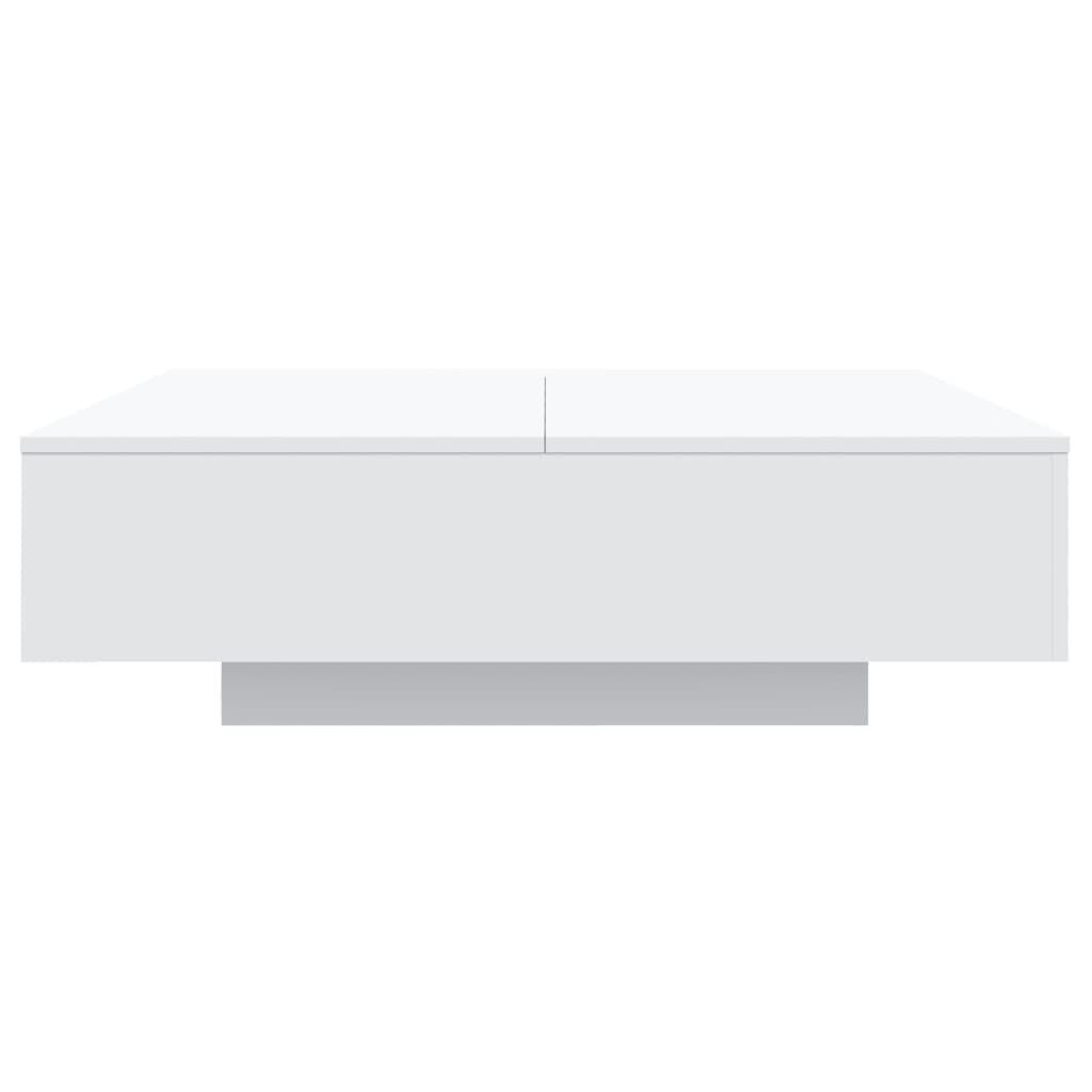 Coffee Table with LED Lights White 100x100x31 cm Price