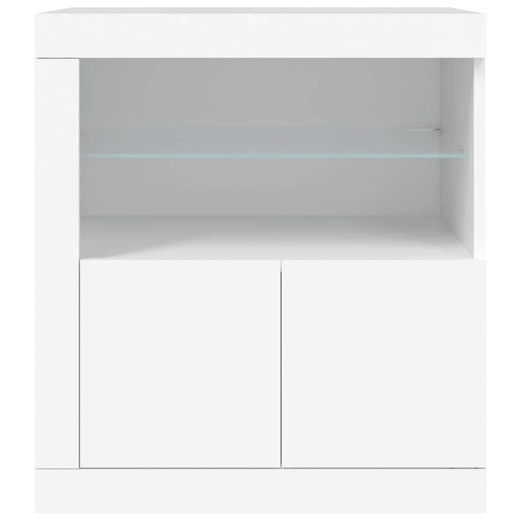 Sideboard with LED Lights White 60.5x37x67 cm Price