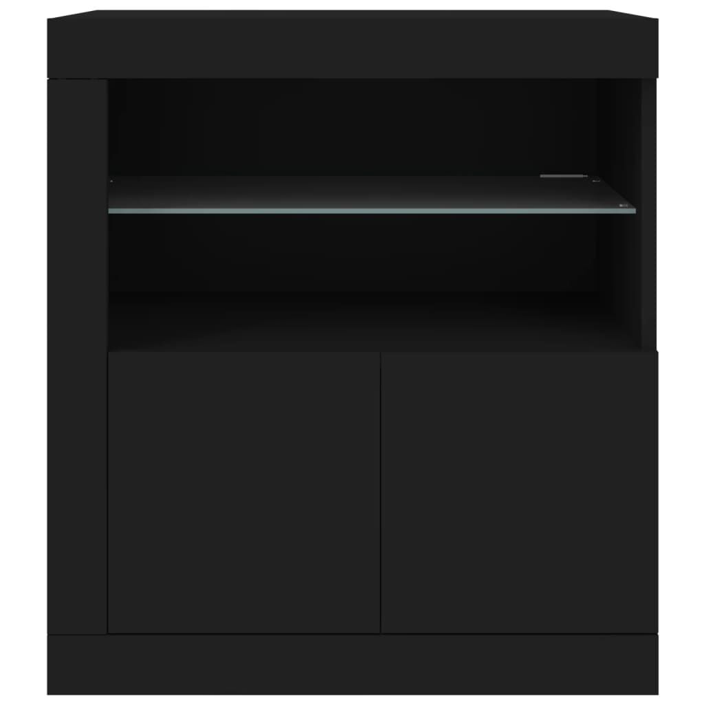 Sideboard with LED Lights Black 60.5x37x67 cm Price