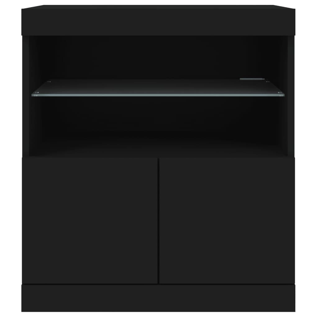 Sideboard with LED Lights Black 60x37x67 cm Price