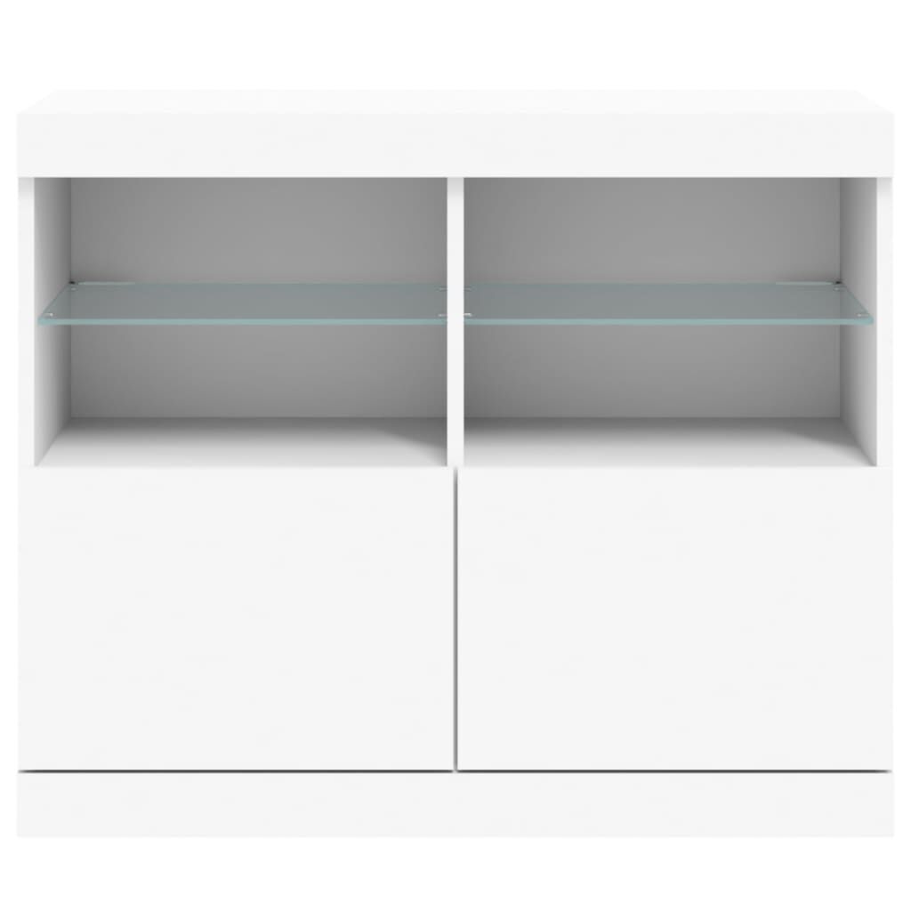 Sideboard with LED Lights White 81x37x67 cm Price