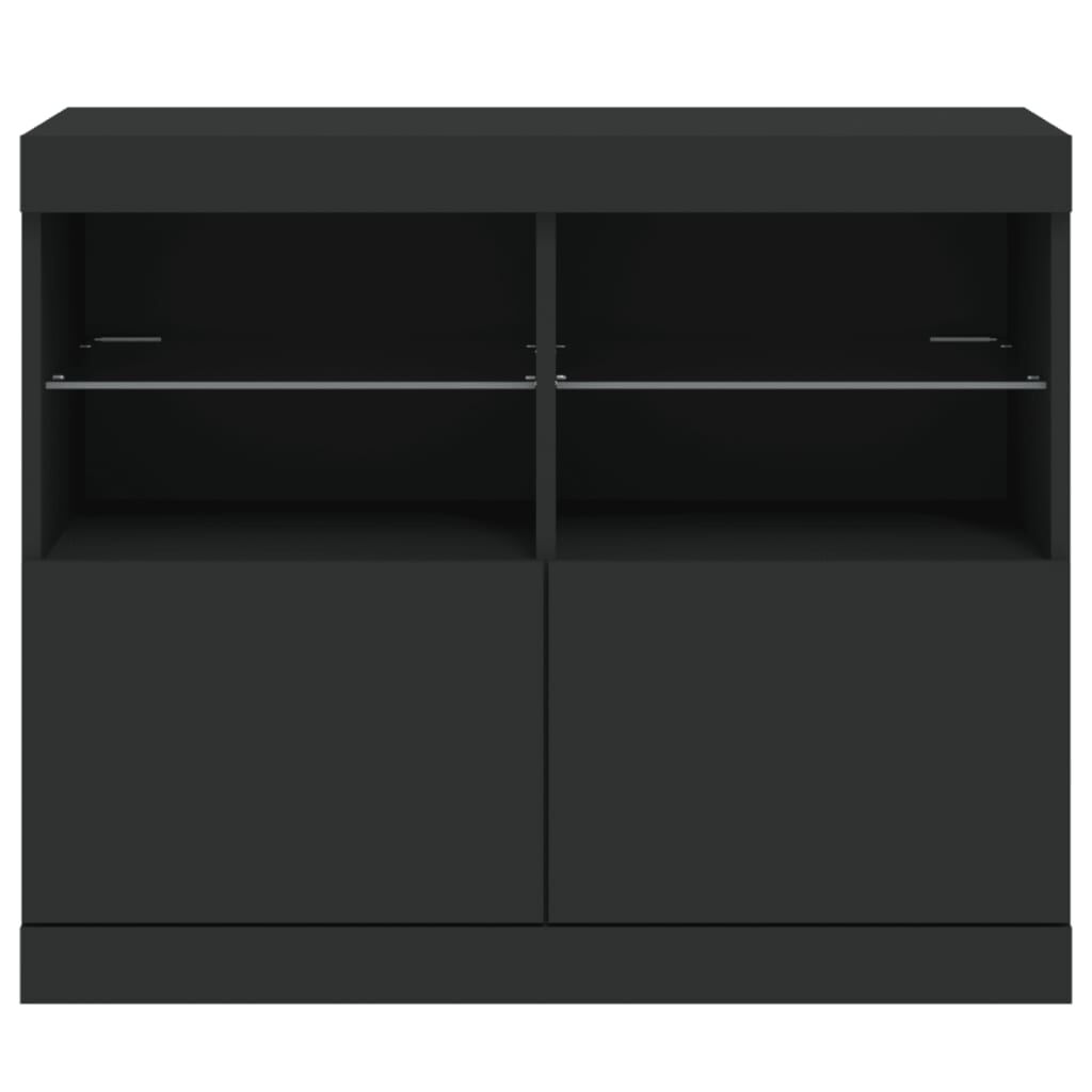 Sideboard with LED Lights Black 81x37x67 cm Price