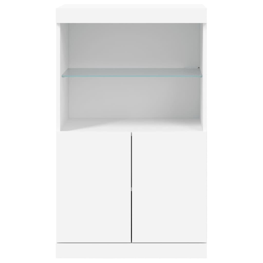 Sideboard with LED Lights White 60.5x37x100 cm Price