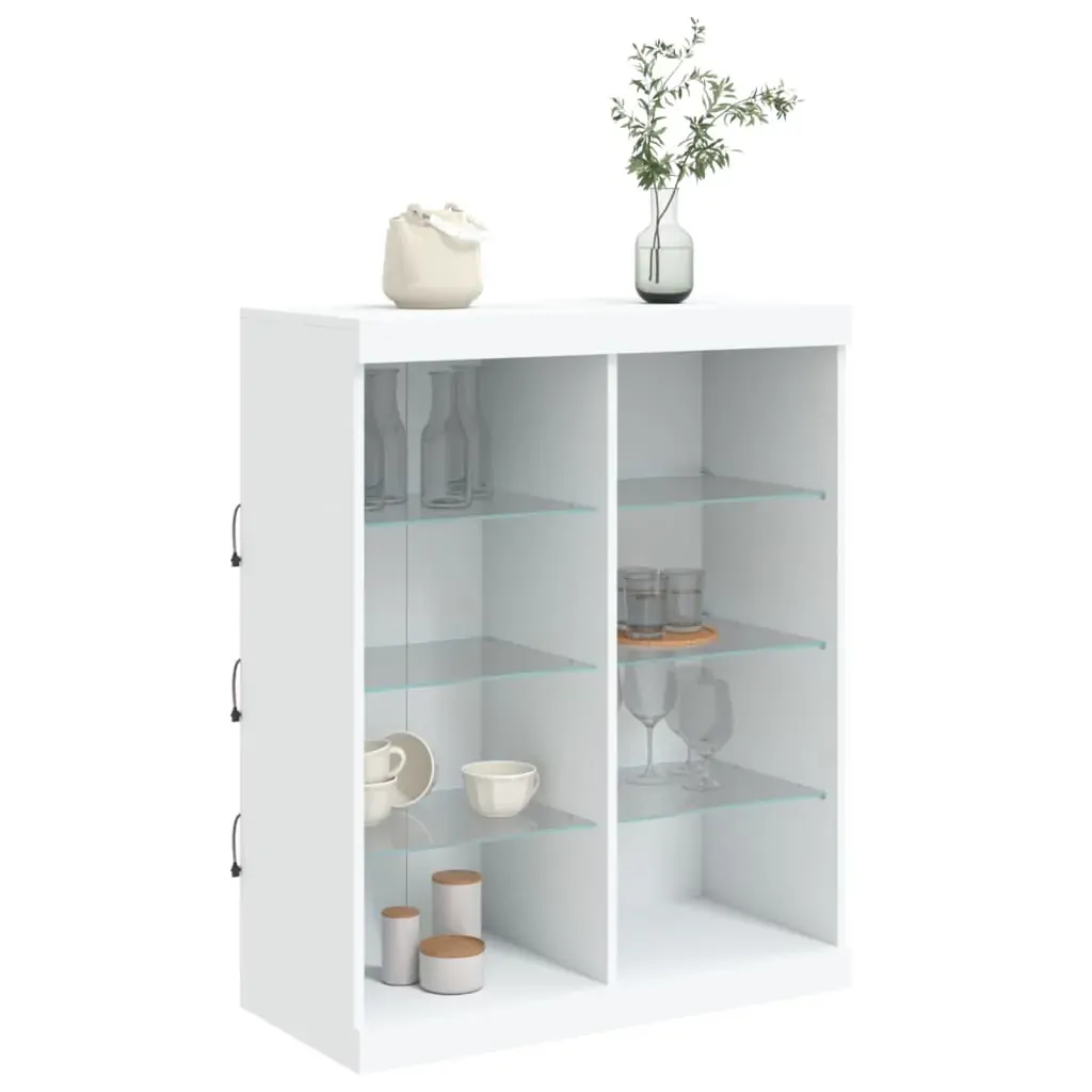 Sideboard with LED Lights White 81x37x100 cm Price