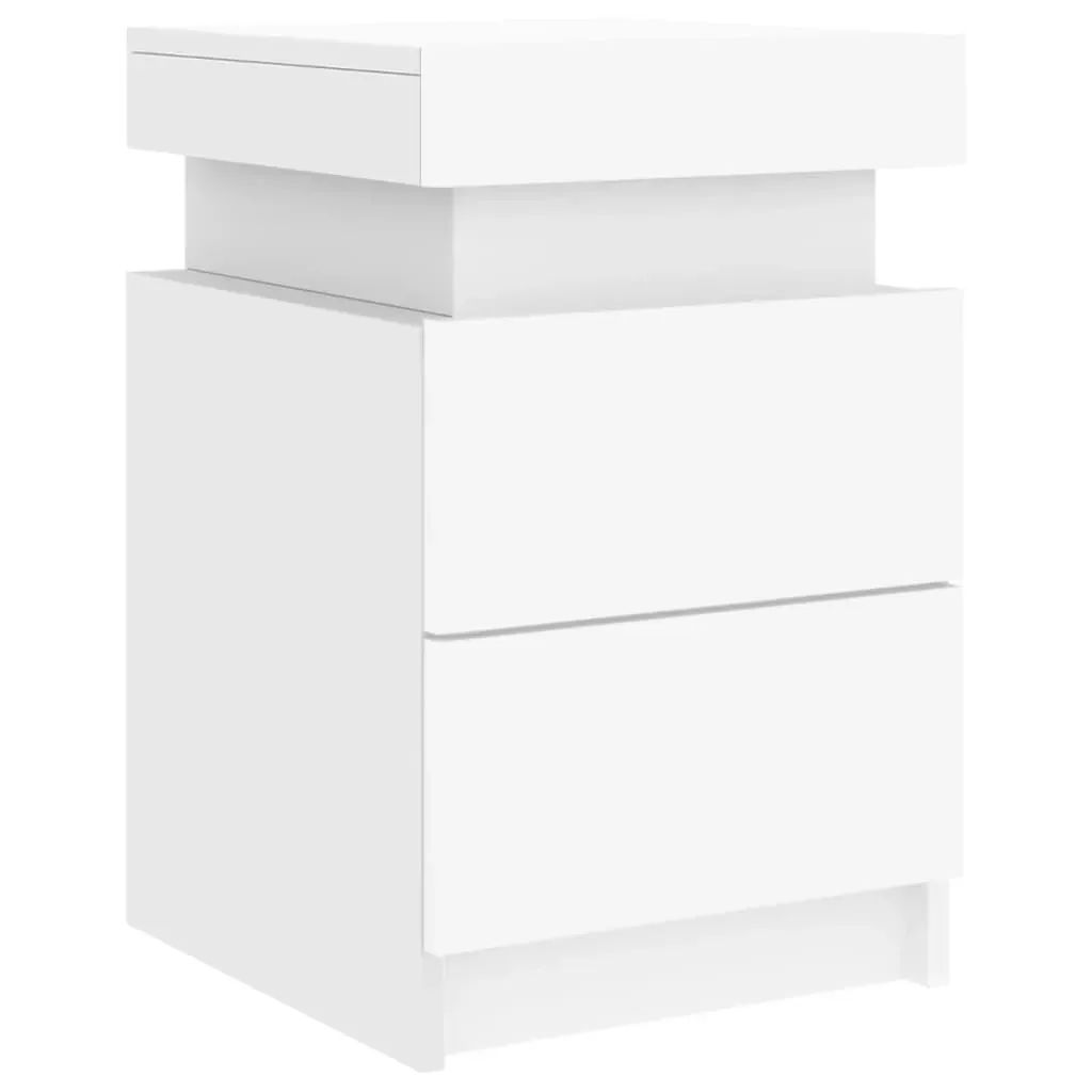 Bedside Cabinets with LED Lights 2 pcs White 35x39x55 cm Price