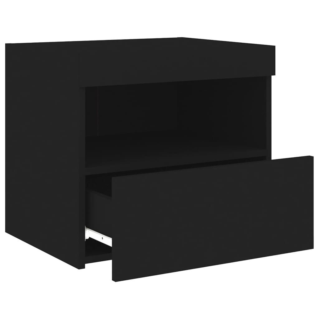 Bedside Cabinet with LED Lights Black 50x40x45 cm Price