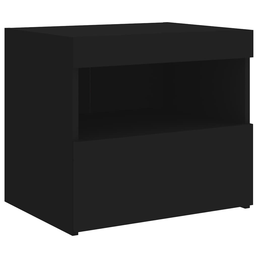 Bedside Cabinets with LED Lights 2 pcs Black 50x40x45 cm Price