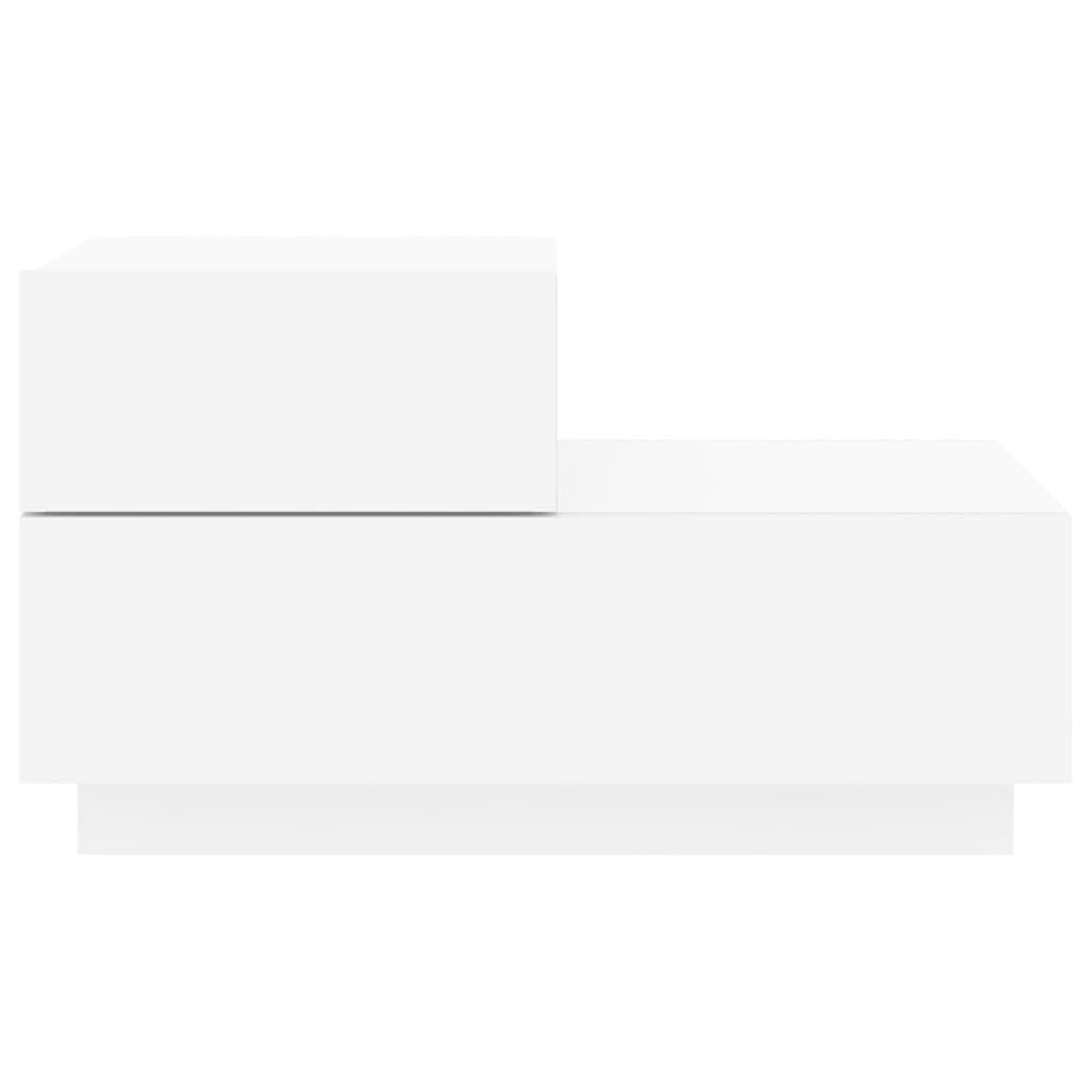 Bedside Cabinet with LED Lights White 70x36x40.5 cm Price