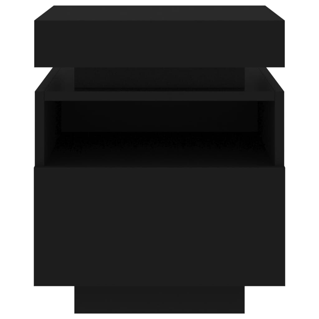 Bedside Cabinet with LED Lights Black 40x39x48.5 cm Price